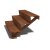 Cortenstaal trap 3-trede (breedte 100cm)