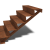 Cortenstaal trap 5-trede (breedte 100cm)