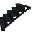 Zwarte trap 5-trede (breedte 120cm)