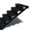 Zwarte trap 5-trede (breedte 100cm)