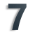 Zwart RVS huisnummer 7 - 15cm