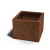 Cortenstaal plantenbak - Vierkant - 50 x 50 x 50 cm - Met bodemplaat - Met wielen