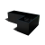 Stalen plantenbak - L-vorm - 90 x 60 x 40 cm - RAL9005 mat (zwart) - Zonder bodemplaat