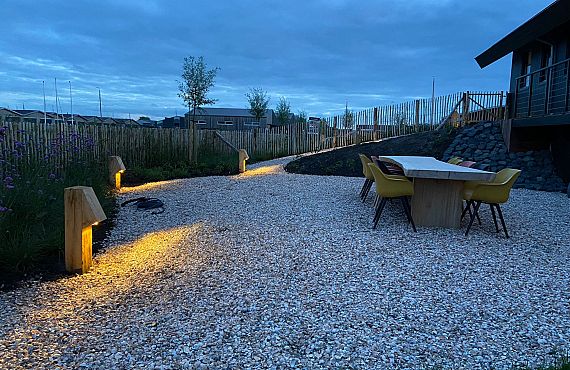 Timberlab verlichting toegepast in natuurlijke tuin