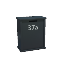 Gepoedercoat staal brievenbus Type L-RAL7016 (antraciet grijs)