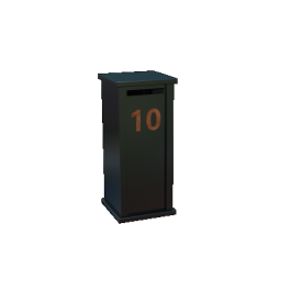Gepoedercoat staal brievenbus Type S-RAL9005 (zwart)