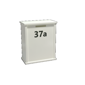 Gepoedercoat staal brievenbus Type L-RAL9010 (wit)
