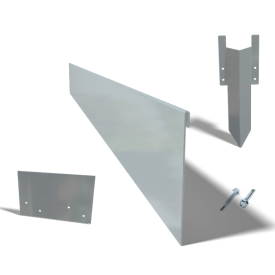Verzinkt staal kantopsluiting geplet 13 cm complete set per 15 meter