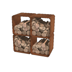 Cortenstaal houtopslag - 4 stuks