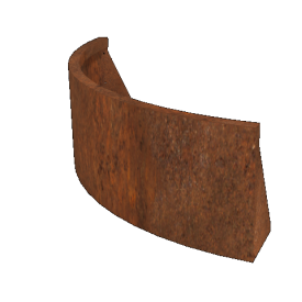Cortenstaal keerwand buitenbocht 100 x 100 x 40 cm