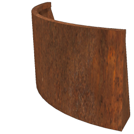 Cortenstaal keerwand buitenbocht 100 x 100 x 60 cm