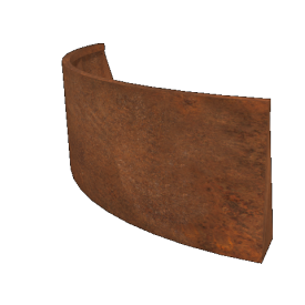 Cortenstaal keerwand buitenbocht 150 x 150 x 60 cm