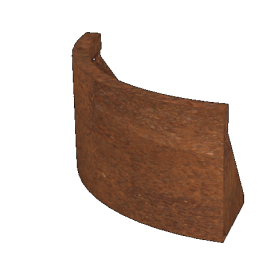 Cortenstaal keerwand buitenbocht 50 x 50 x 30 cm