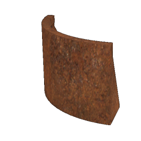 Cortenstaal keerwand buitenbocht 50 x 50 x 40 cm