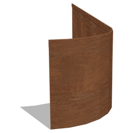 Cortenstaal kantopsluiting FLEX geplet 35 cm (lengte 150 cm)