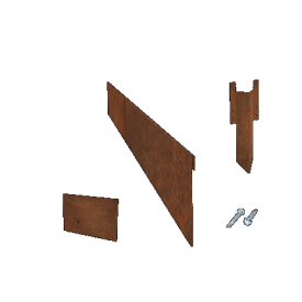 Cortenstaal kantopsluiting geplet 13 cm complete set per 15 meter