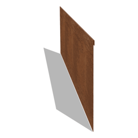 Cortenstaal kantopsluiting geplet 35 cm (lengte 150 cm)