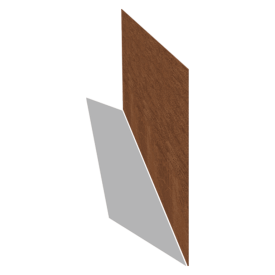 Cortenstaal kantopsluiting recht 37,5 cm (lengte 150 cm)