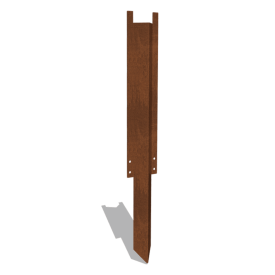 Cortenstaal grondpin hoog XL 45 cm