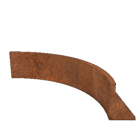 Cortenstaal keerwand binnenbocht 100 x 100 x 30 cm