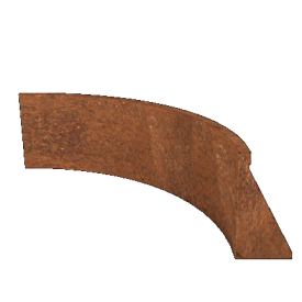 Cortenstaal keerwand binnenbocht 100 x 100 x 40 cm