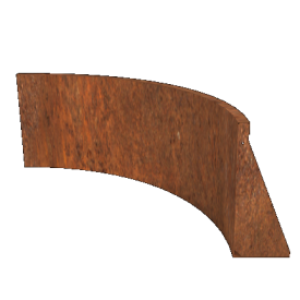 Cortenstaal keerwand binnenbocht 100 x 100 x 50 cm