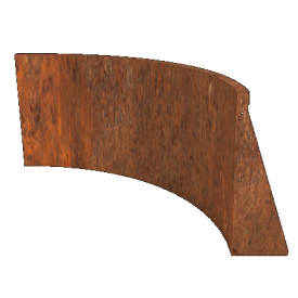Cortenstaal keerwand binnenbocht 100 x 100 x 60 cm
