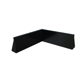 Gepoedercoat staal keerwand binnenhoek 100 x 100 x 40 cm