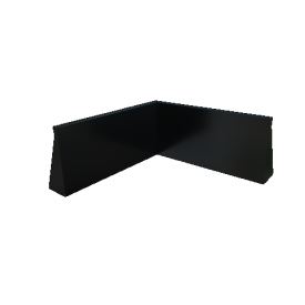 Gepoedercoat staal keerwand binnenhoek 100 x 100 x 50 cm