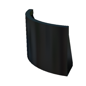 Gepoedercoat staal keerwand buitenbocht 50 x 50 x 40 cm