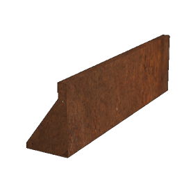 Cortenstaal keerwand recht 100 x 30 cm