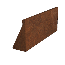 Cortenstaal keerwand recht 100 x 40 cm