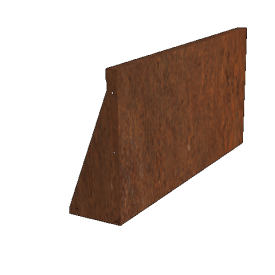 Cortenstaal keerwand recht 100 x 50 cm