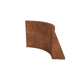 Cortenstaal keerwand binnenbocht 50 x 50 x 50 cm
