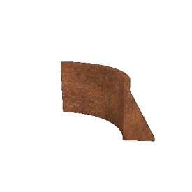 Cortenstaal keerwand binnenbocht 50 x 50 x 40 cm