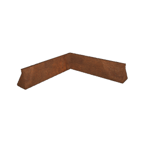 Cortenstaal keerwand binnenhoek 100 x 100 x 30 cm