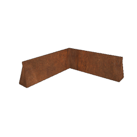 Cortenstaal keerwand binnenhoek 100 x 100 x 40 cm