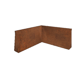 Cortenstaal keerwand binnenhoek 100 x 100 x 60 cm