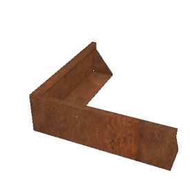 Cortenstaal keerwand buitenhoek 100 x 100 x 30 cm