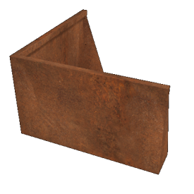 Cortenstaal keerwand buitenhoek 100 x 100 x 60 cm