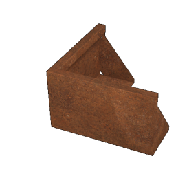 Cortenstaal keerwand buitenhoek 50 x 50 x 30 cm