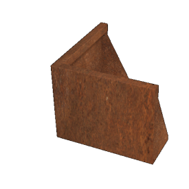 Cortenstaal keerwand buitenhoek 50 x 50 x 40 cm