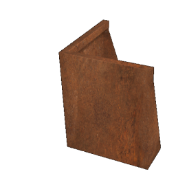 Cortenstaal keerwand buitenhoek 50 x 50 x 60 cm
