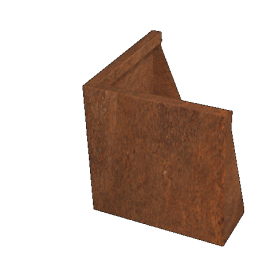 Cortenstaal keerwand buitenhoek 50 x 50 x 50 cm