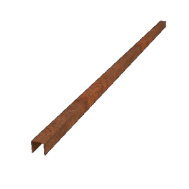 Cortenstaal overzetprofiel 5 x 5 x 5 cm (lengte 240 cm)