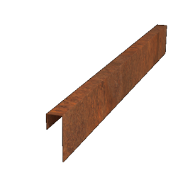 Cortenstaal overzetprofiel 15 x 5 x 5 cm (lengte 150 cm)