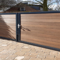 Boston maatwerk Dubbele poort klein max (B) 400cm (H) 100cm incl insteekslot