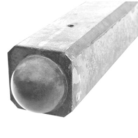 Betonnen tussenpaal bol 275x10x10cm Wit