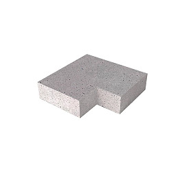 Oudhollands Schellevis hoekstuk traptreden 90° binnen 37x15 cm grijs