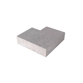 Oudhollands Schellevis hoekstuk traptreden 90° buiten 37x15 cm grijs